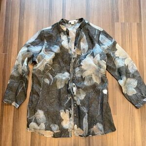 Coldwater Creek Sheer Floral Tunic